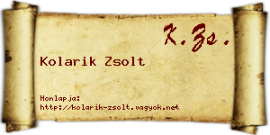 Kolarik Zsolt névjegykártya